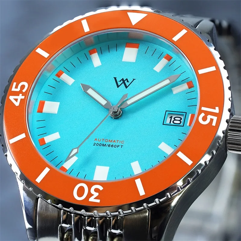 WM Watch Automatic Mechanical Diver Watch Men NH35 Ceramic Bezel Sapphire AR Coated 200M Waterproof Welly Merck Watches WM181