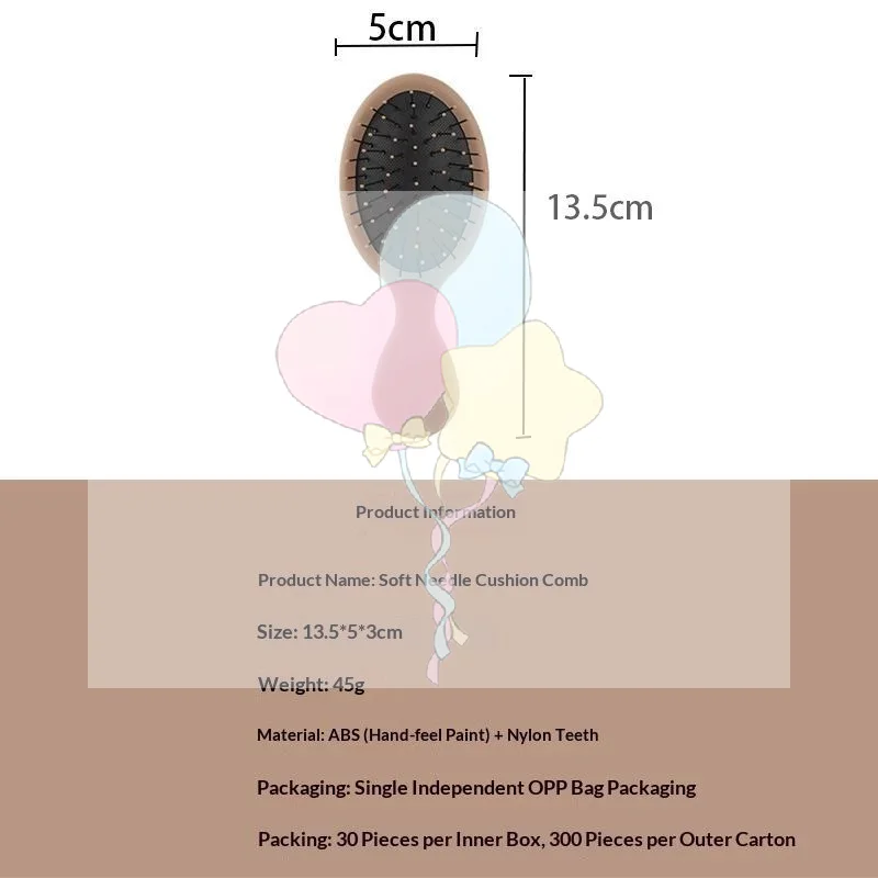 Mini Detangling Hair Brush With Soft Matte Rubber Handle Gentle Scalp Bristles For Curly Hair Massage Daily Travel Use Multi