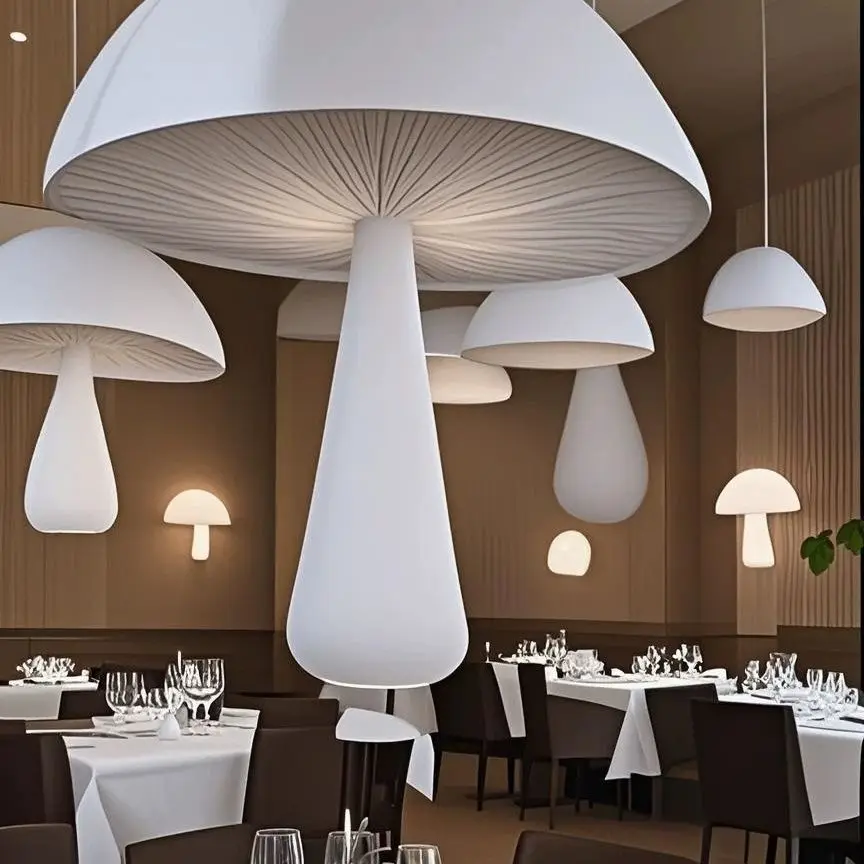 Modern Mushrooms LED Pendant Light 2025 New Creative Restaurant Food Table Bedroom Designer