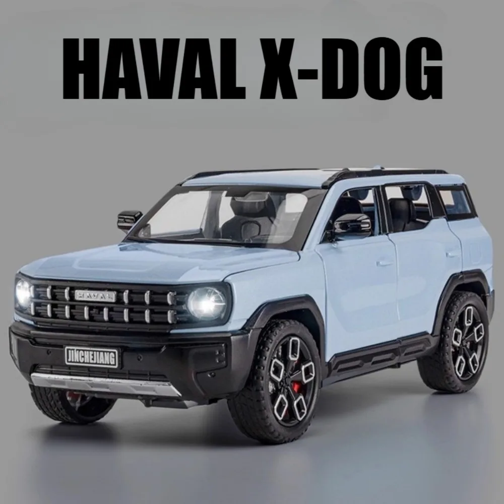 مقياس 1:24 هافال X-DOG FJ كروزر دييكاست معدنية التراجع SUV المركبات الموسيقى الخفيفة الأبواب فتح نماذج سيارات الحلي للبالغين