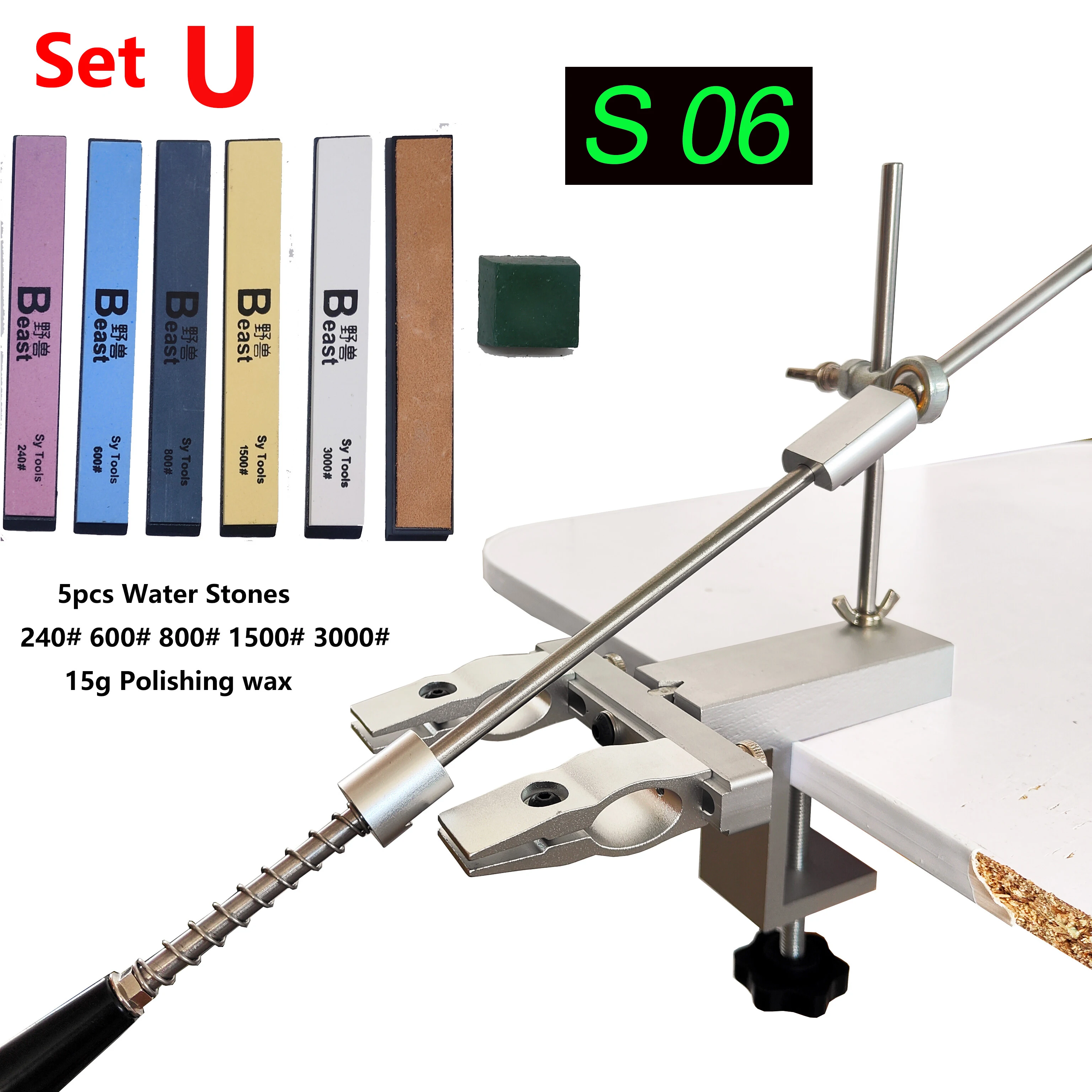 S09 New Design Professional Fixed Angle Apex Knife Sharpener Kitchen Knife tools Knife Sharpening System with diamond stones Set image 3