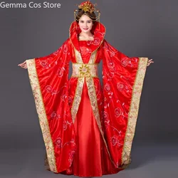 Chinese Traditional Dress Sexy Women Chinese Folk Costume Tang Dynasty Queen Dress Empress Wu Zetian Performance Costumes Cos