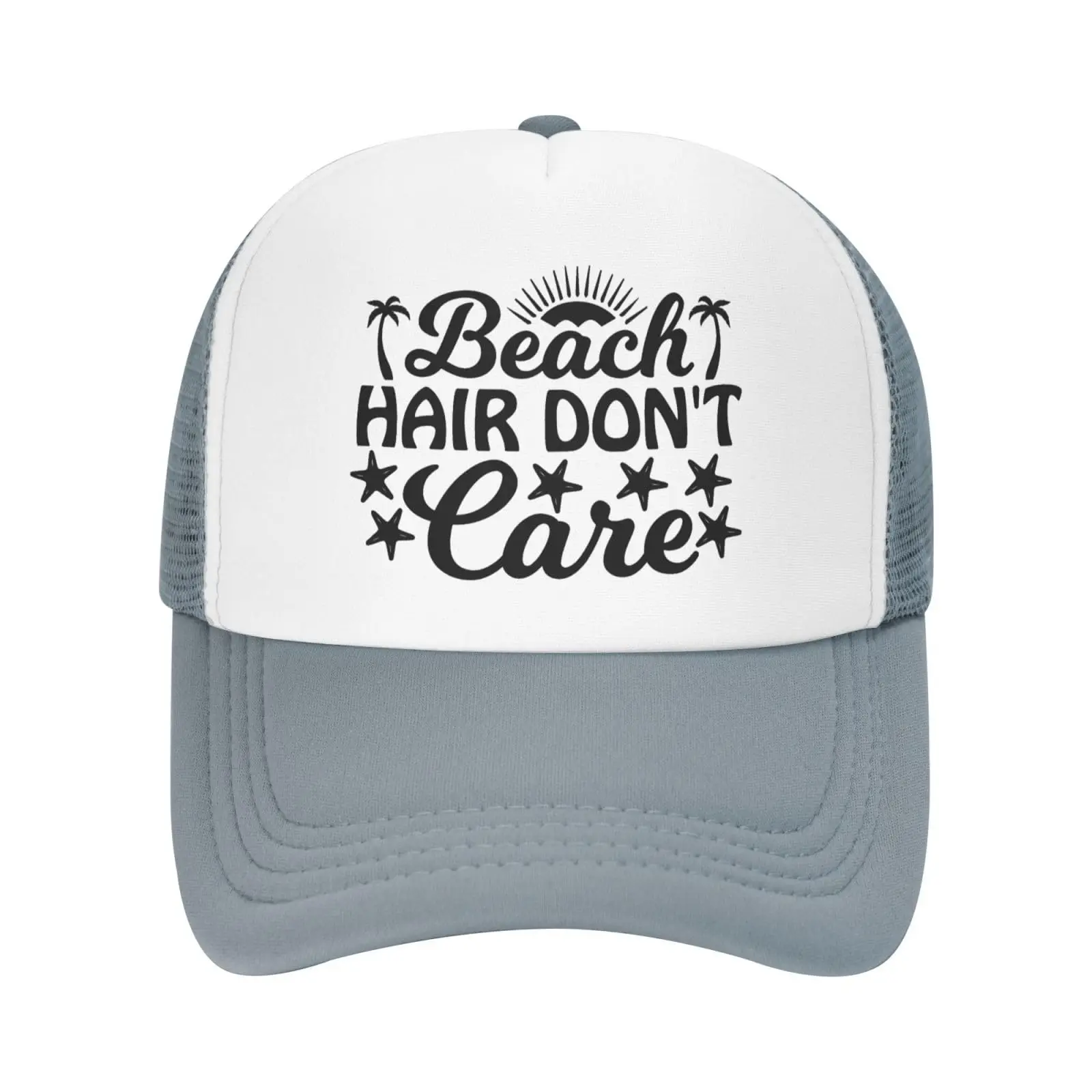 Beach Hair Don’t Care Funny Trucker Hat Adjustable Mesh Baseball Cap Adult Men Women Adjustable Adult Mesh Hat Comfortable ?Hat