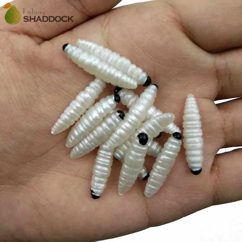 10pcs Soft Plastic Silkworm Fishing Lures Rubber Small Smell Soft Artificial Worms Grub Bait Fishing Accessories Tackles