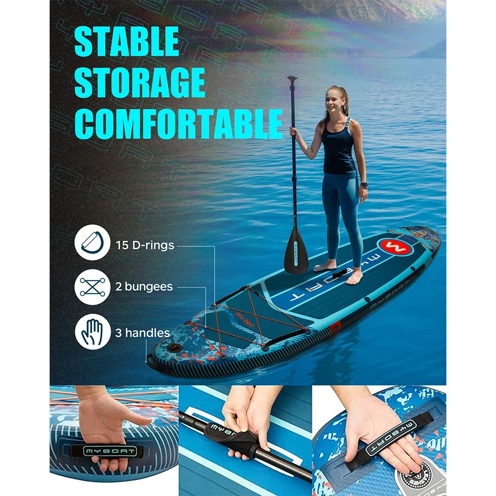 Myboat Doggy 11'6''x34''x6'' Wasserdichtes Aufblasbares Paddleboard für Erwachsene im Steh-Stil, Aquatisches SUP mit Zubehör, Europäischer Lagerbestand