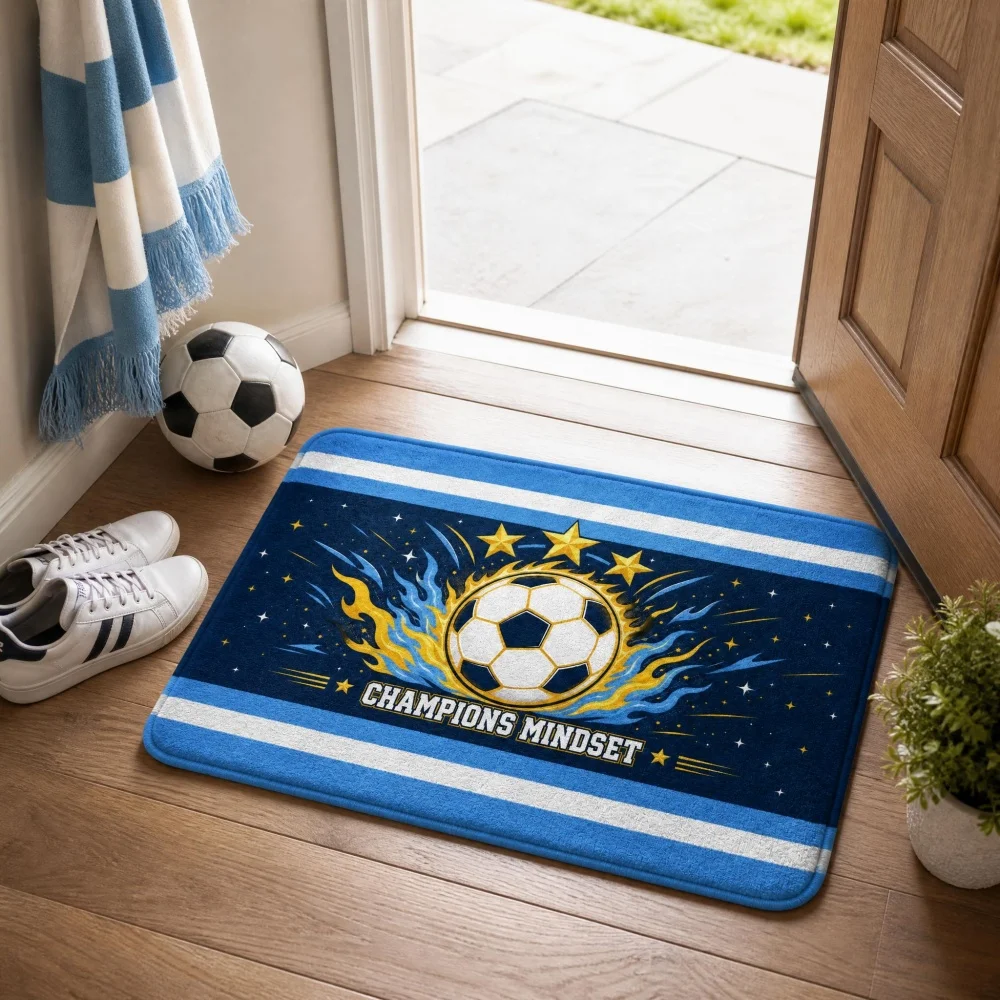 Soft Crystal Velvet Front Door Mat Retro Non Slip Quick Dry Entryway Floor Mat Sport Lover Man Cave Bedroom Decor Doormat