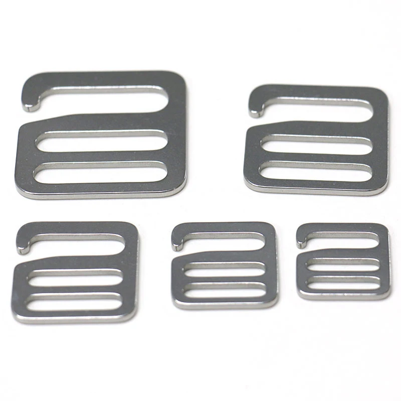 Stainless Steel Adjuster Square Buckle Center Bar 6 Shape Hook Clasp for DIY Leather Craft Bag Strap Webbing Parts Accessories