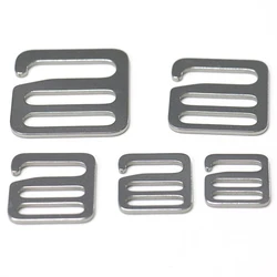 Stainless Steel Adjuster Square Buckle Center Bar 6 Shape Hook Clasp for DIY Leather Craft Bag Strap Webbing Parts Accessories