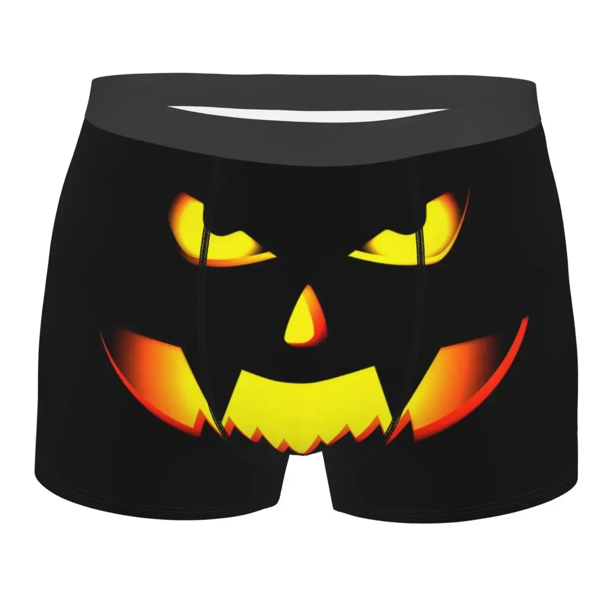 Custom Male Funny Scary Halloween Pumpkin Gift For Halloween Party Underwear Boxer Briefs Stretch Shorts Panties Underpants