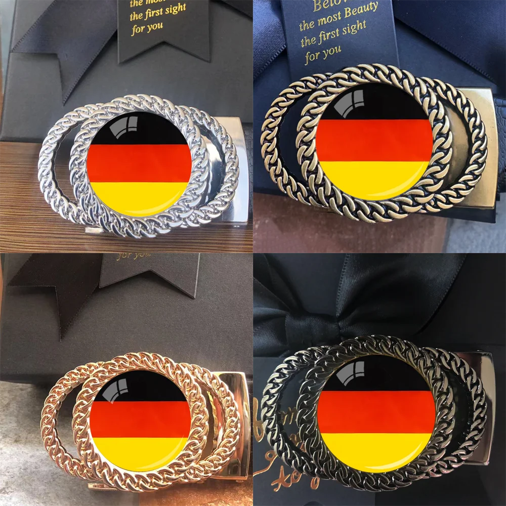 German flag pattern automatic ratchet belt buckle fashion personalized waist accessory best gift for patriots