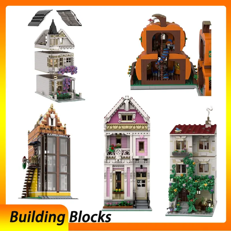 في المخزون اللبنات الجسيمات الصغيرة MOC-76402 81916 164889 150431 69556 لعبة بناء القلعة المعمارية الحديثة نموذج ثلاثي الأبعاد gi #1