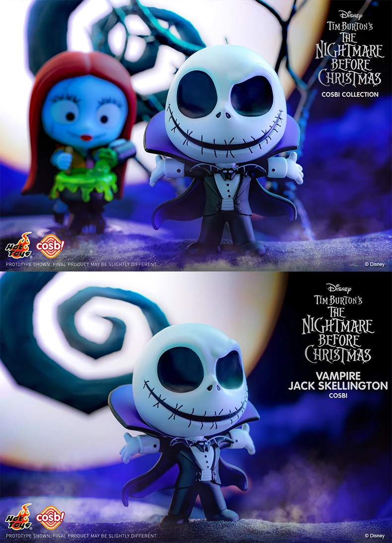 Hot Toys COSBI The Nightmare Before Christmas Jack & Sally Mini Model Figure Trendy Funny Halloween Dolls Gifts Ornaments