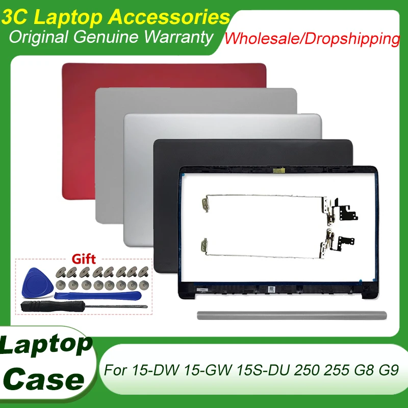 

New For 15-DW 15-GW 15S-DU 250 G8 G9 255 G8 G9 TPN-C139 Laptop LCD Back Cover Front Bezel Hinges Rear Lid Top Silver/Black Shell