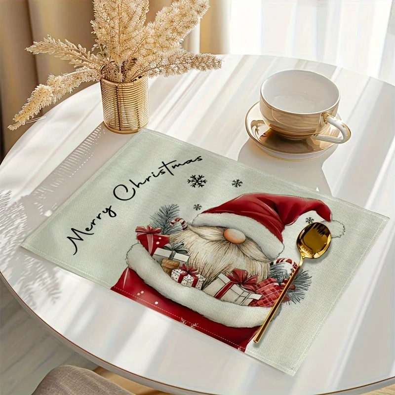 VIKAMA 4/6/8/10 Stück Weihnachtszwerg-Tischsets, Urlaub, dekorative Tischsets, festliche Versammlung, Esszimmer, Küche, Dekor, Heimdekoration