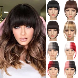 Thick Hair Bangs Straight Neat Fringes Clip In Hair Extensions Synthetic Thin Air Bangs Heat Resistant Fiber Blunt Bangs