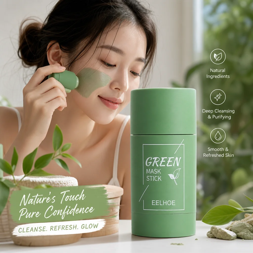 Matcha Green Tea Mud Mask Stick Treat Acne Remove Blackheads Deep Purify Refine Pores Absorb Impurities Restore Skin Glow Cream
