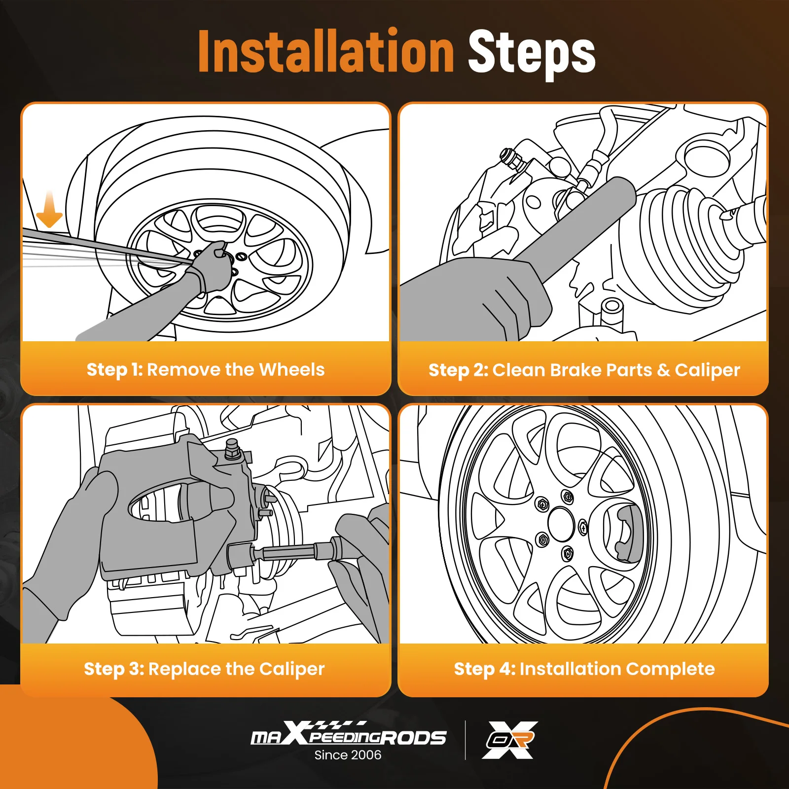 

Rear Right Disc Brake Calipers Set For Dodge Grand Caravan VW Routan Ram C/V