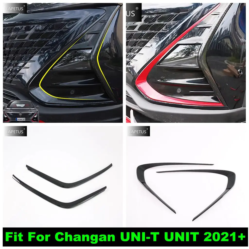 

For Changan UNI-T UNIT 2021 - 2024 Front Fog Light Lamp Eyebrow Strip Decor Sticker Cover Trim Red / Carbon Fiber Accessories