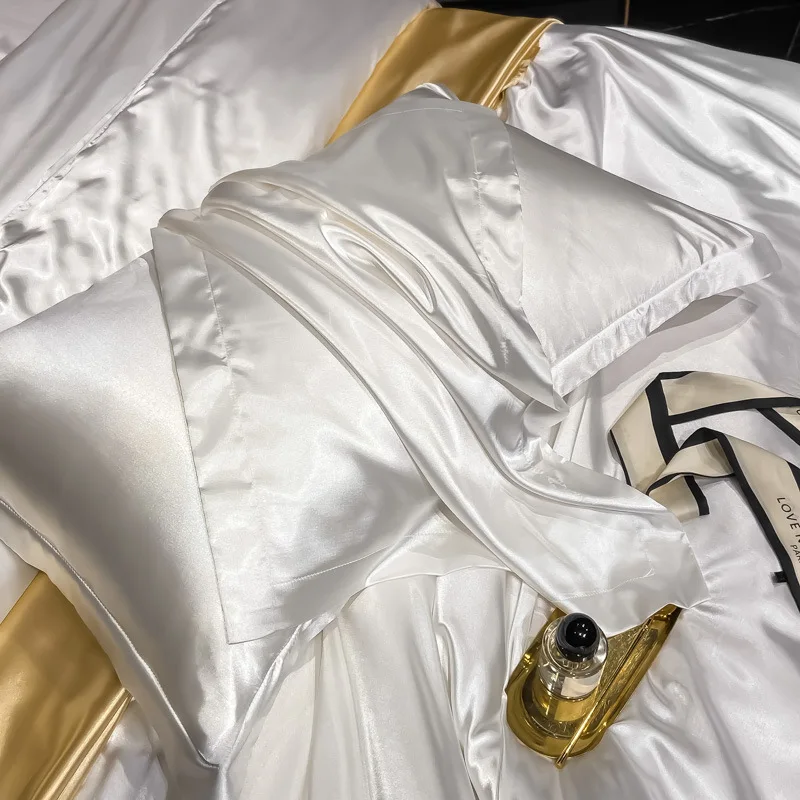 Funda de almohada de tacto suave, funda de almohada para el cuidado del cabello y el cuidado de la piel de color sólido de seda pura, funda de almohada para la cama