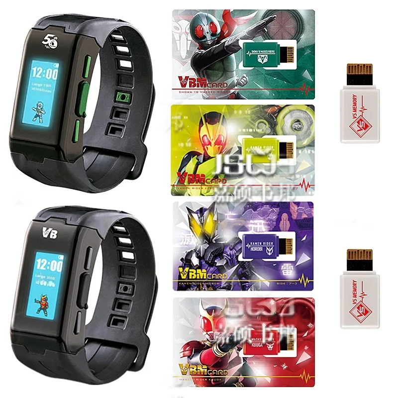 متوفر في المخزون بانداي الحياة سوار كامين رايدر فارغة I Kuuga Vbm مجموعة بطاقات الذاكرة الرسوم المتحركة الطرفية هدية الصحة سوار معصم أسود