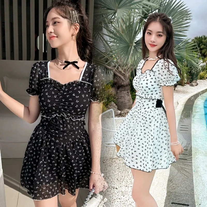 New Swimsuit for Women Conservative and High-end Split Floral Skirt to Make Them Look Slimming and Belly-covering Holiday