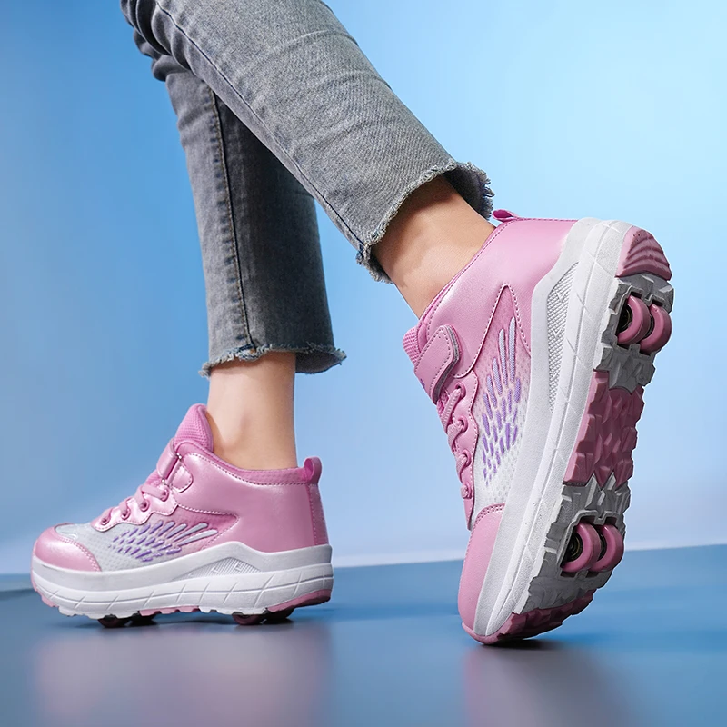 

Roller Sneakers for Boys (2025 Winter): Kids' Wear-Resistant Invisible 4-Wheel Auto-Retractable – Girls' Sports Shoes