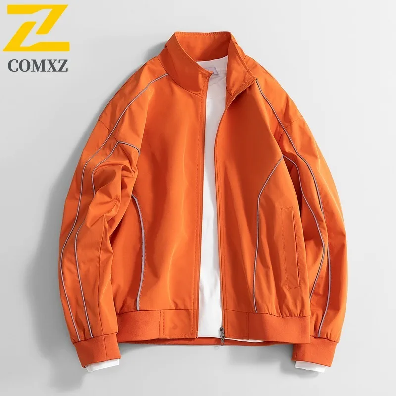 

Men Jacket 2025 American Style Windproof Travel Camping Autumn Stand Collar Jacket Lightweight Breathable Sports Outerwear