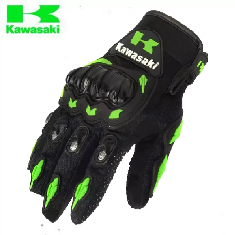 

Original Kawasaki Motorcycle Gloves Men Four Seasons Racing Motocross Gloves Waterproof Breathable motorbike gloves Guantes Moto