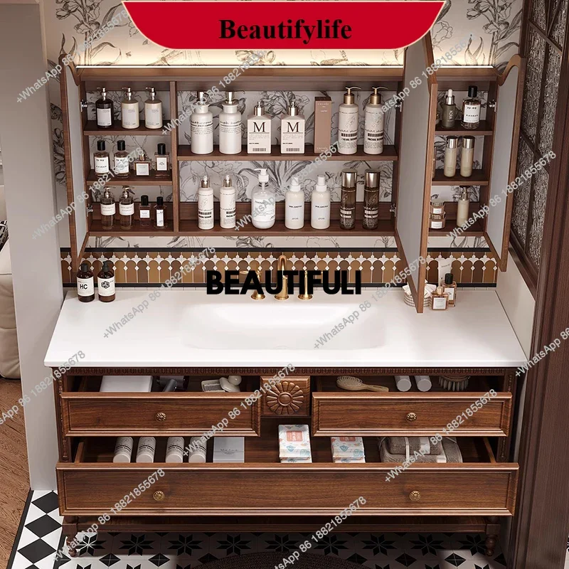 YL Wooden Toilet Bathroom Cabinet Partitions Vanity Space Saver Skincare Cupboard Luxury Closet Display Gabinete Hotel Furnitu