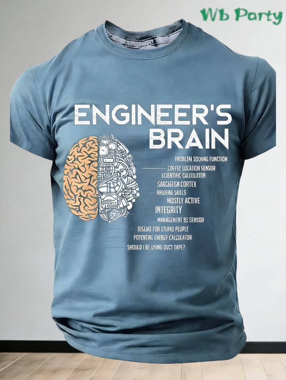 Lustiges Ingenieur-Gehirn-Grafik-T-Shirt für Männer, Kaffeeliebhaber, Arbeit, Büro, Kurzarm-Oberteil, Humor-Grafik-T-Shirts, lässige Herrenbekleidung – Detail 4