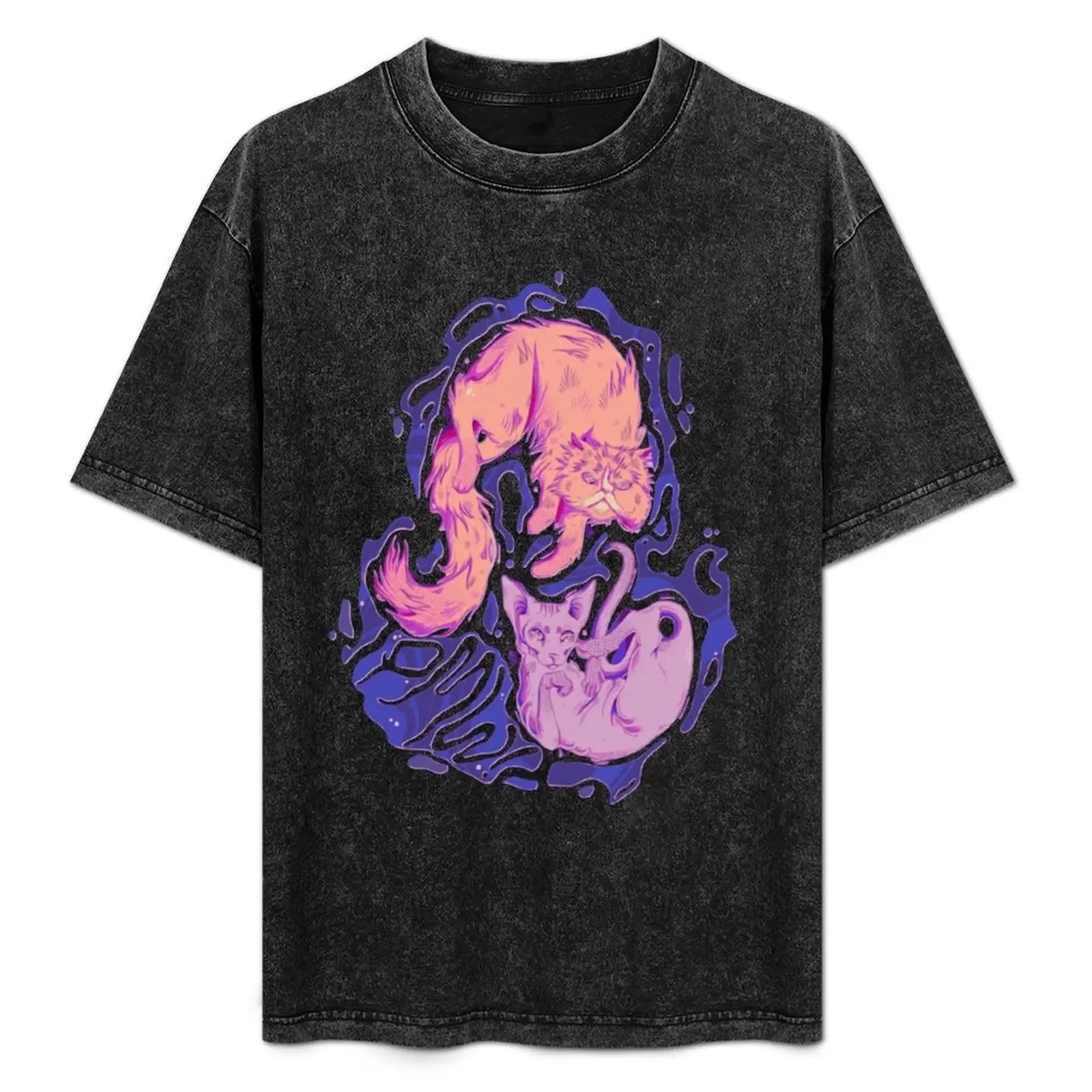 

PaymoneyWubby Space Cats T-Shirt Urban Casual Loose Fit Tee