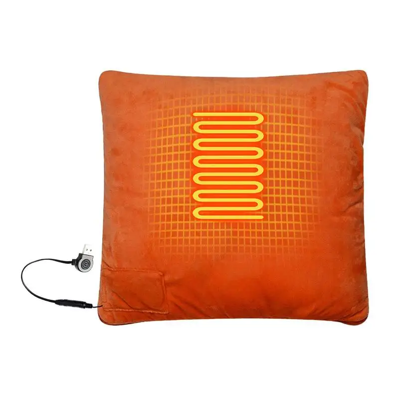 

Heating Lumbar Support Pillow Electric Heating Pillow Blanket Soft Warming Plush Electric Lap Blanket For Waist Back Home