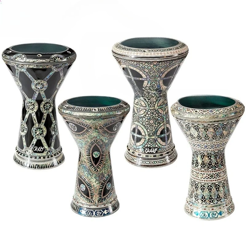 Tambor de Oriente Medio, tambor árabe Darbuka, instrumentos de percusión con tapa manual, hecho en Egipto, aluminio de 8 pulgadas