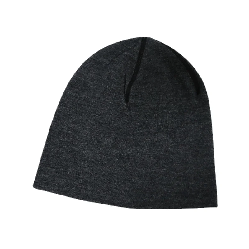 Unisex 100% Merino Wool Beanie Hat Merino Wool 2 Layer Ridge Beanie Cap Men Women Wool Cap Knitted Beanie Hats Soft Thermal