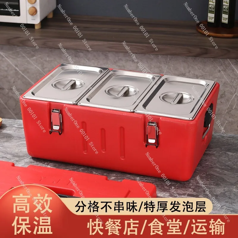 Large Capacity Stainless Steel Insulated Food Bucket Commercial Catering Thermal Rice Container Multi Compartment Lunch Storage