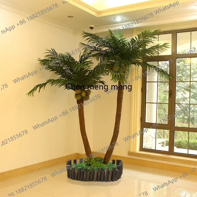 z10Artificial coconut tree, tropical green plant, fake potted plant, large decorative coconut tree, palm tree