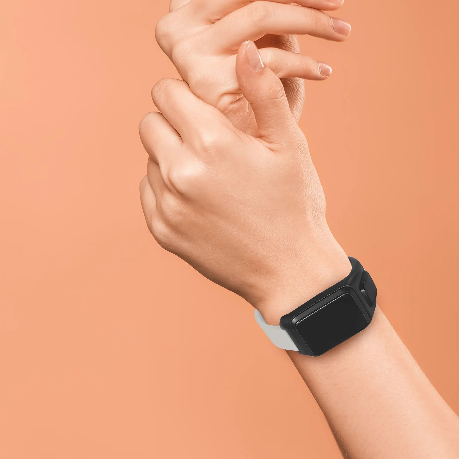 Watchband Replacement Monochrome Silicone Adjustable Comfortable Smartwatch Band Compatible with Tomtom Runner3 Adventurer