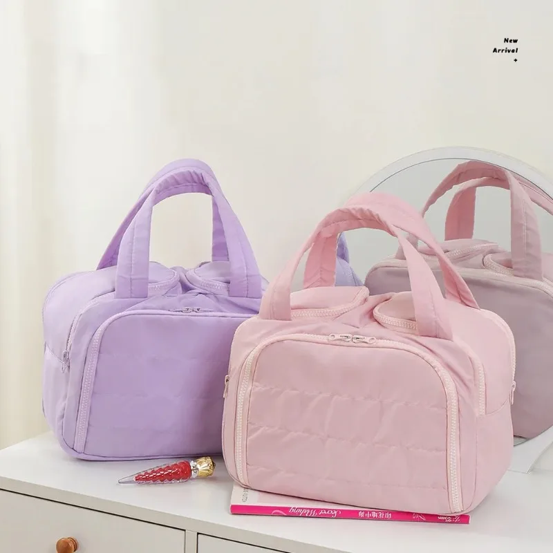 Große, tragbare, leichte Make-up-Tasche für Damen, Reisetasche für verschiedene Aufbewahrungszwecke, tragbarer Organizer, Kosmetiktasche, Waschtasche – Detail 2