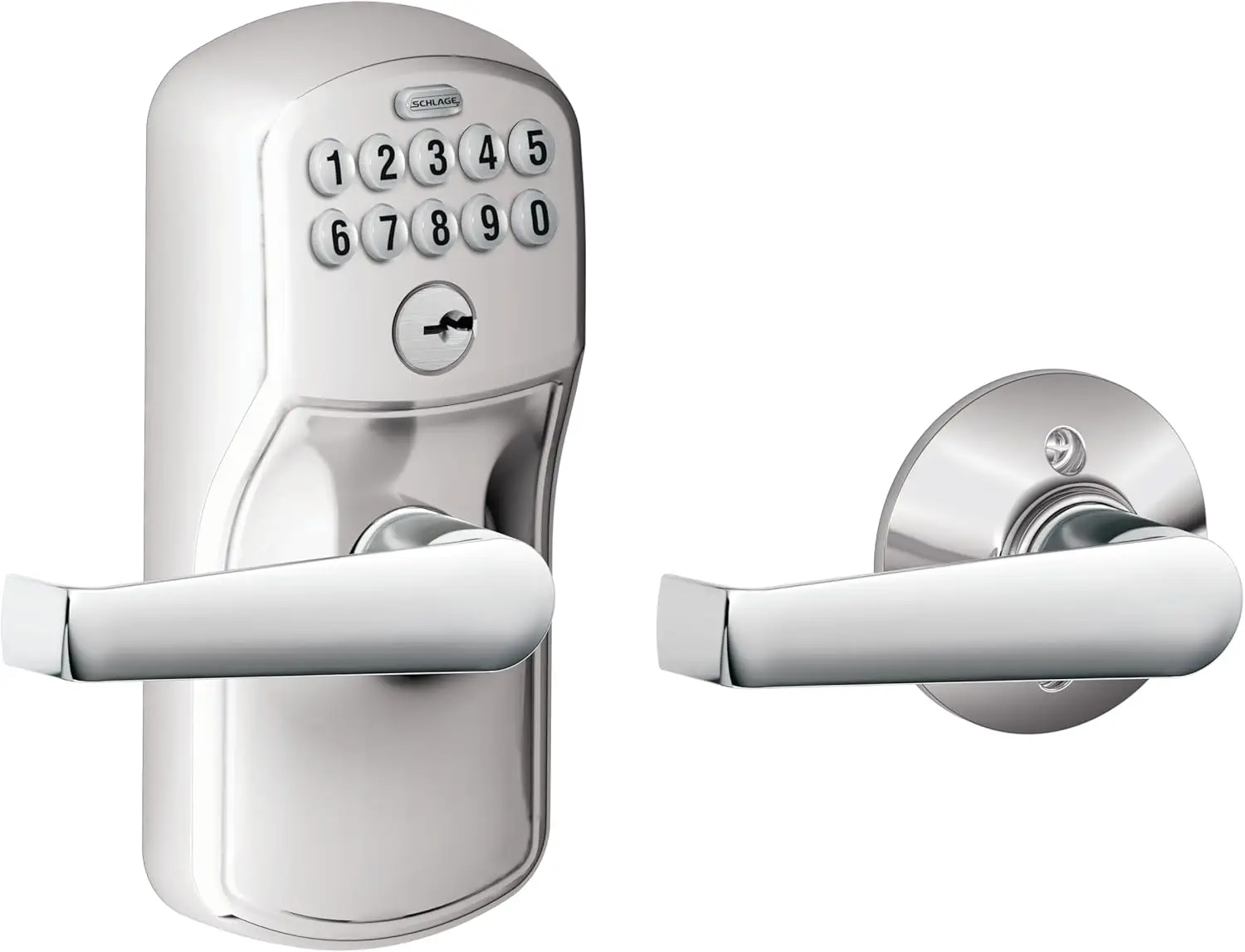 

Electronic Keypad Door Lock with Auto-Lock, Illuminated Keypad, Easy Code Programming, Brushed Chrome Finish