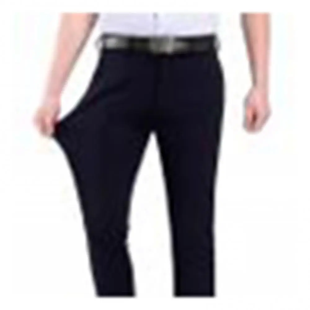 Fashion Trousers Solid Color Business Men Stretchy Pants Formal Dress Wedding Trousers