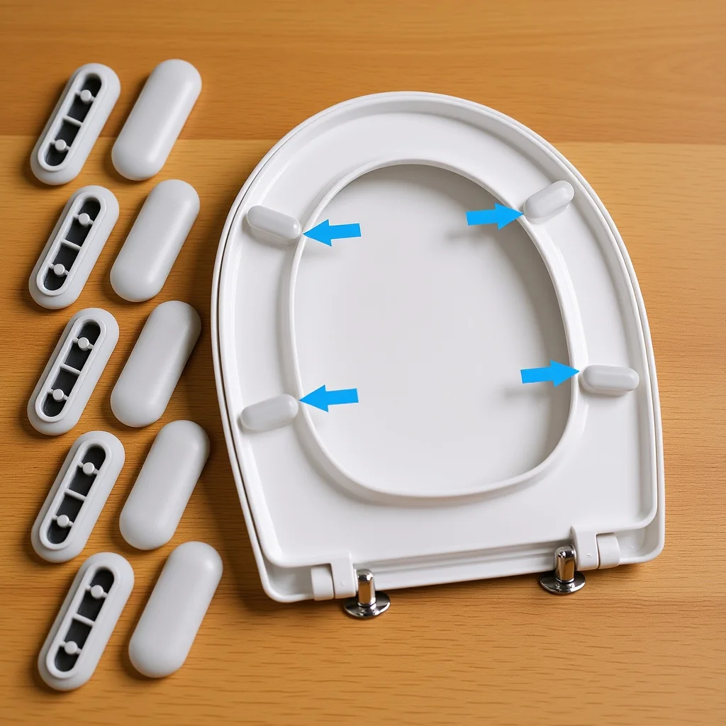 

10 шт., бамперы на сиденье унитаза, самоклеящиеся накладки, противоскользящая прокладка для биде, прочный амортизирующий коврик, прочная прокладка на сиденье унитаза, шум