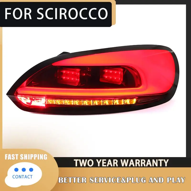 Car Styling For for VW Scirocco LED 2009-2014 Tail Lamp rear trunk lamp cover drl+signal+brake+reverse