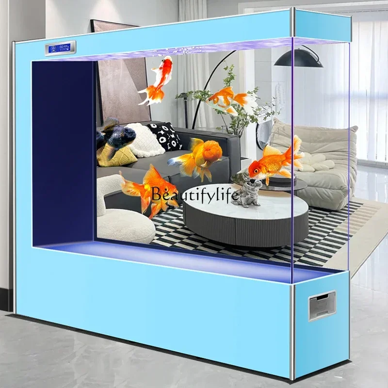 

Super White Glass Fish Tank Living Room Screen Partition Wall Floor Aquarium