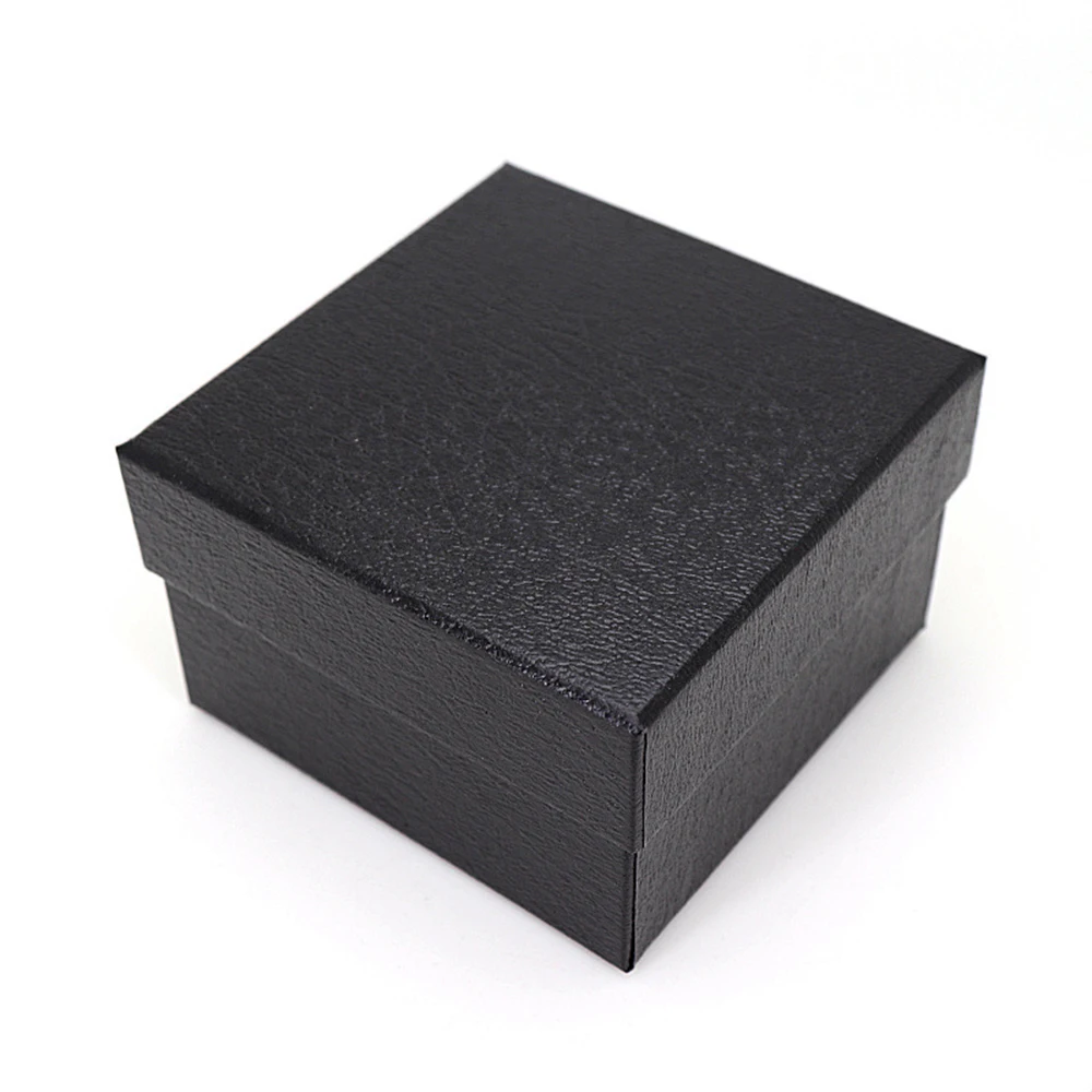 Fashion Lychee Pattern Imitation Leather Cardboard Watch Box Jewellry Accessories Black Storage Box Gift Wrap Packaging Boxes