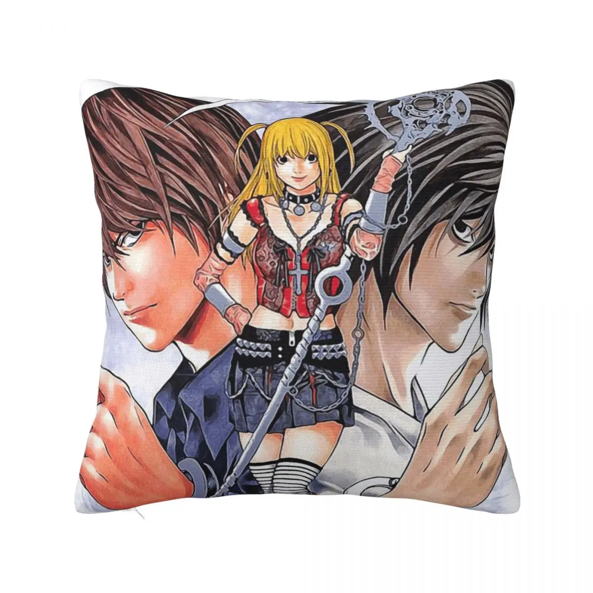 Anime Death Note Square Pillow Covers Living Room Manga Lawliet L Light Yagami Cushion Cover  Decorative Throw Pillow Case 45*45