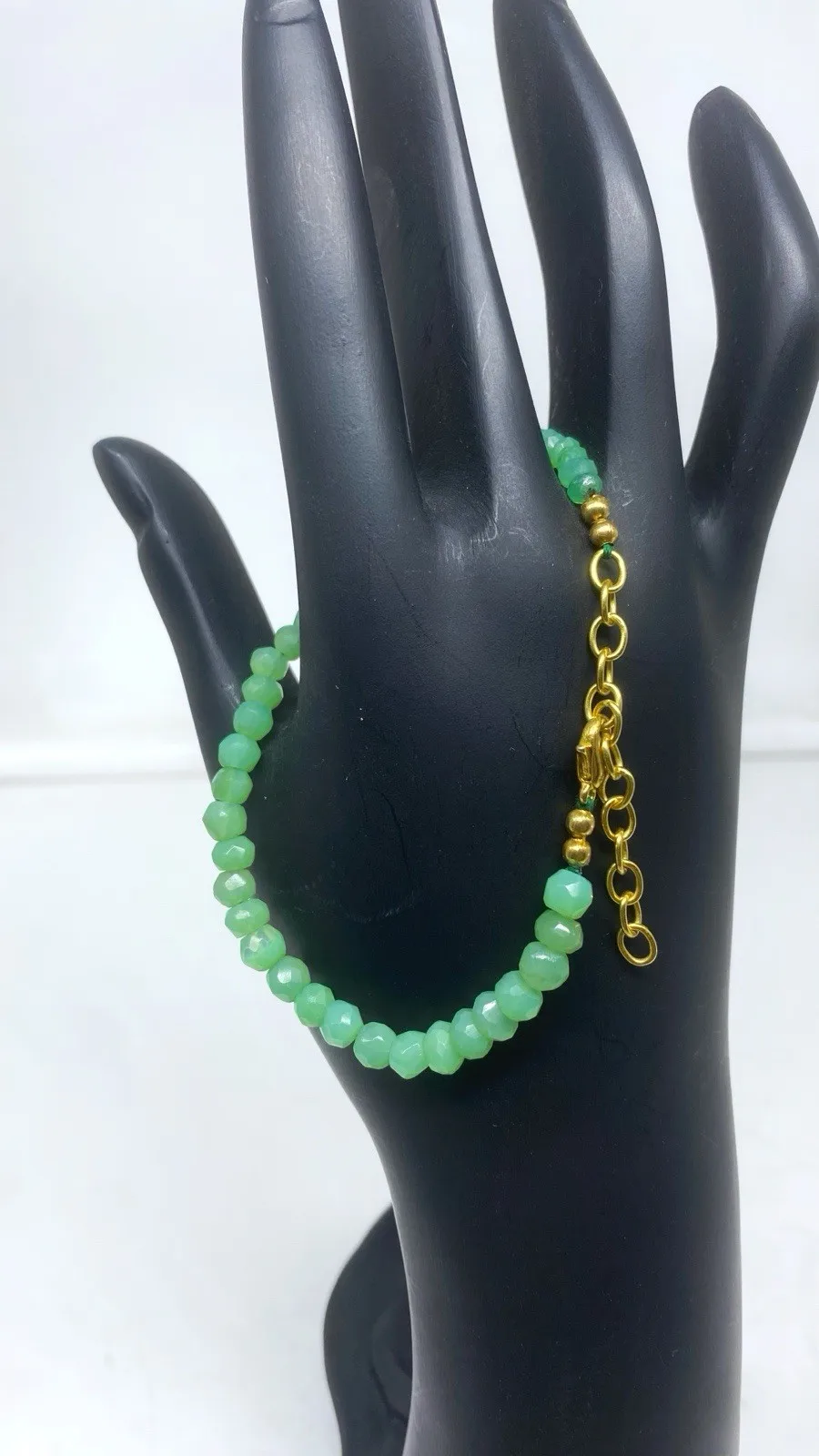 سوار شريسوبراسي 7 بوصة 2-4 ملم خرز الأوجه أحجار كريمة خضراء طبيعية صناعة يدوية #5