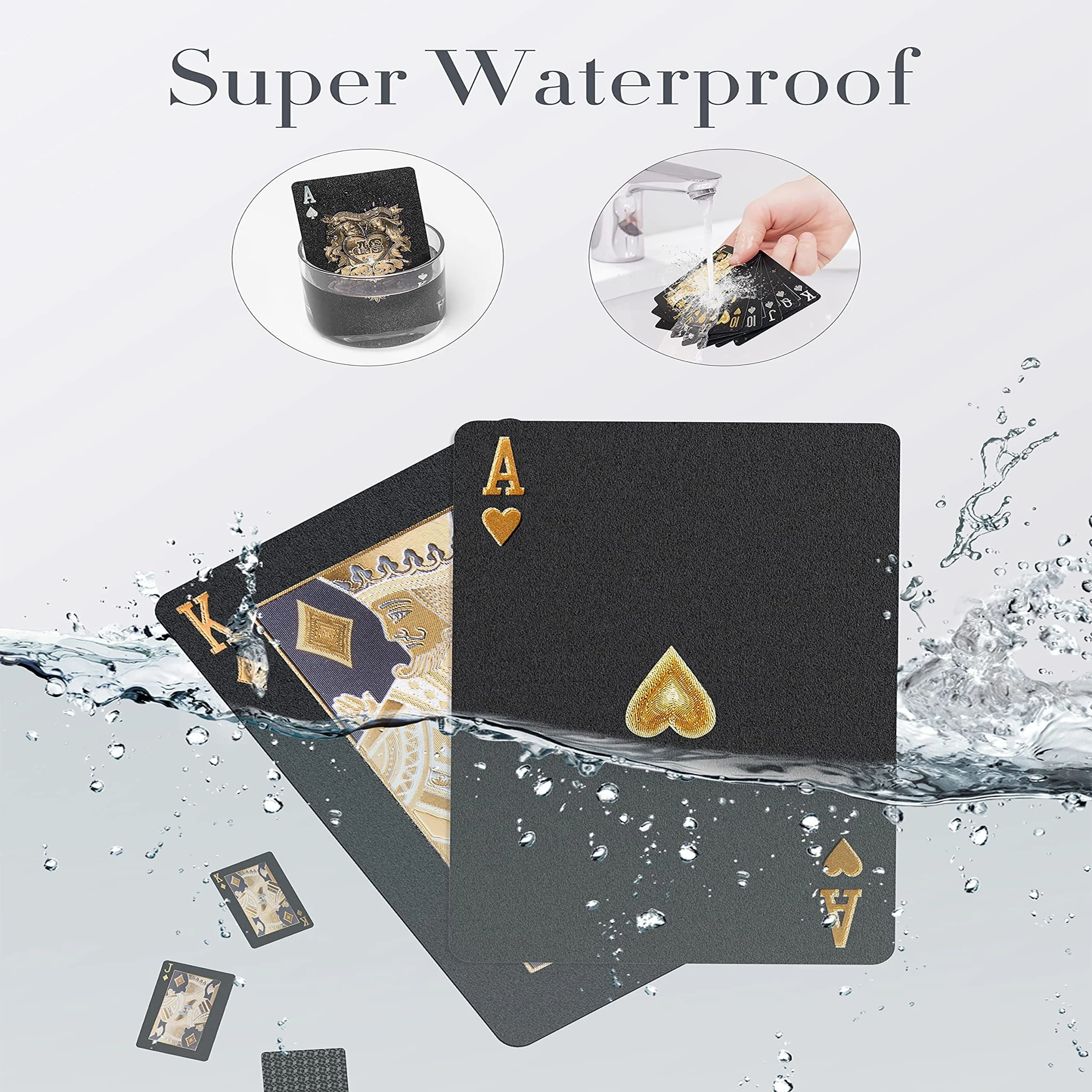 Carte Da Poker In Lamina Oro Euro 500 – Impermeabili In Plastica Con Sacchetto Per Feste