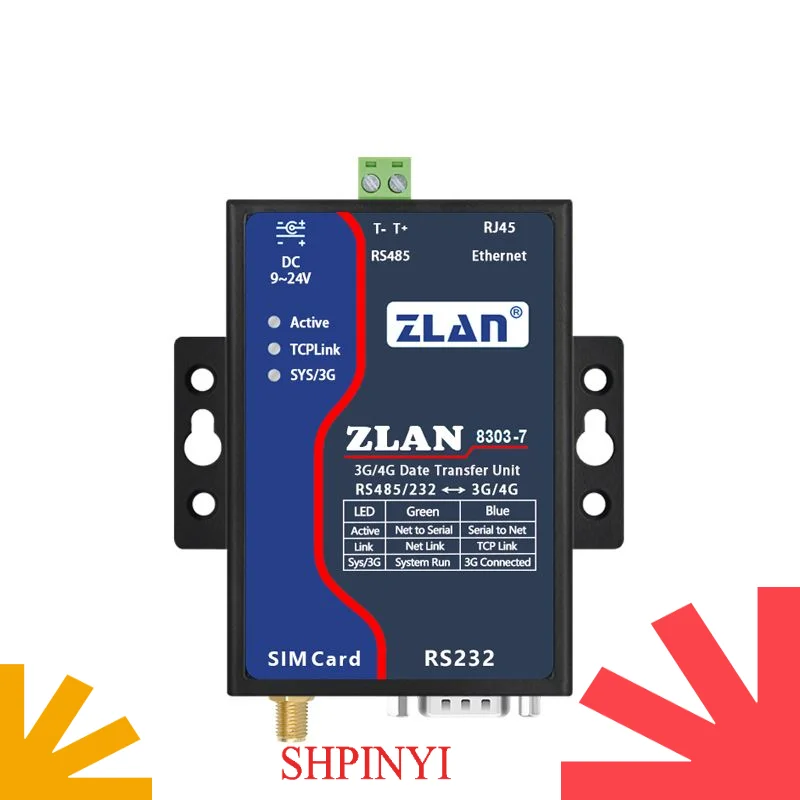 Convertitore 4G multi-host da RS485/232 a 2G/3G/4G Modbus gateway ZLAN8303-7