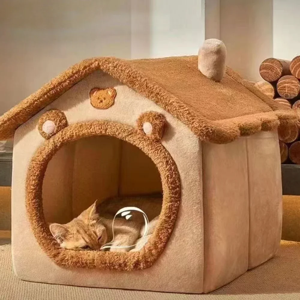 Enclosed Cat Kennel with Dirt-Resistant Material Detachable Washable Cat House Villa All-Season Indoor Outdoor Pet Shelter Large - view 3
