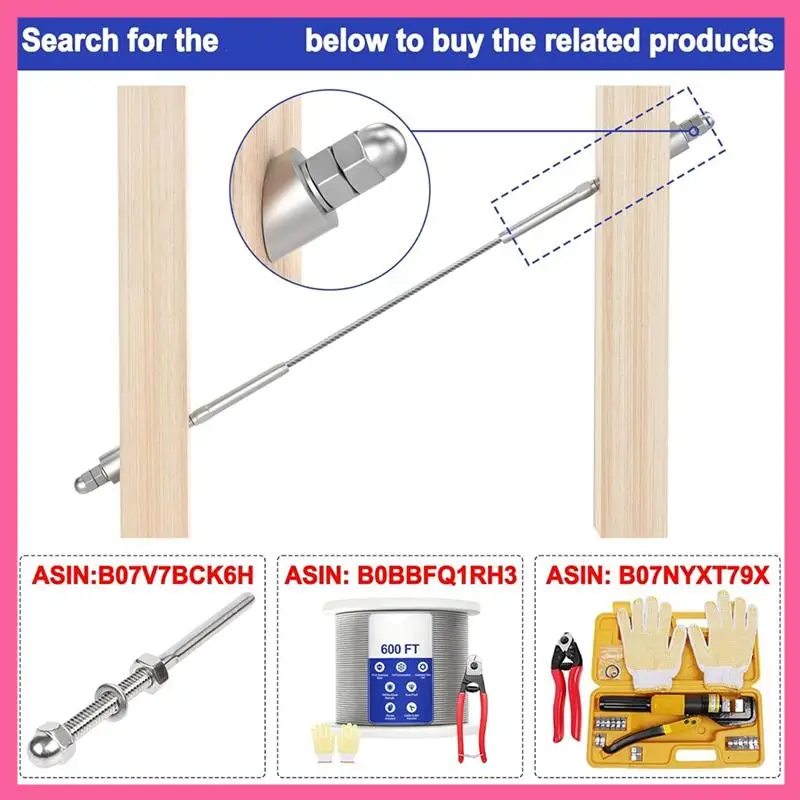 ABNM Stainless Steel 1/4In 30 Degree Angle Beveled Washer For 1/8In To 3/16In Deck Cable Railing T316 Marine Grade
